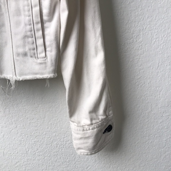 Rag & Bone Crop Boy Denim Hoodie Jacket Button Up White Gray Color Size XS - Picture 6 of 6